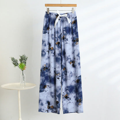 Completo pigiama blu tie-dye composto da canotta e pantaloni. - image 5