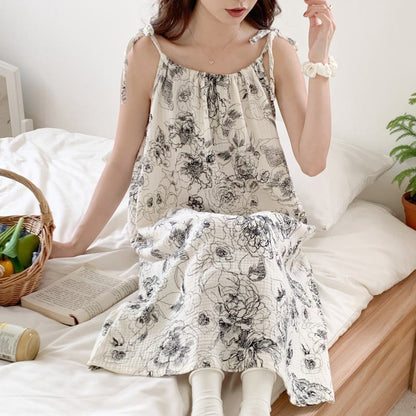 Camicia da notte in cotone con stampa floreale Artistic Print - image 4