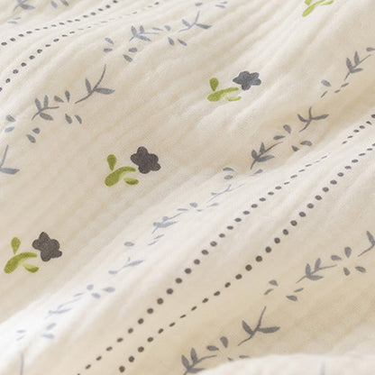 Camicia da notte a canotta in garza di cotone a righe con stampa floreale - image 10