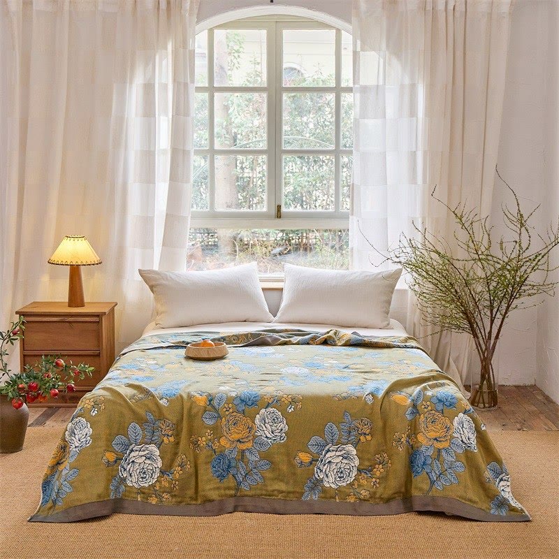 Trapunta in puro cotone jacquard con motivo a rose - image 1