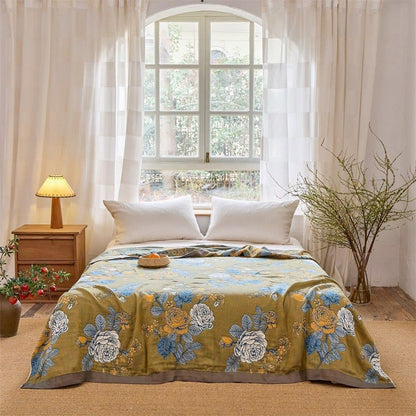 Trapunta in puro cotone jacquard con motivo a rose - image 1