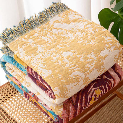 Trapunta con nappe in garza di cotone rosa - image 4
