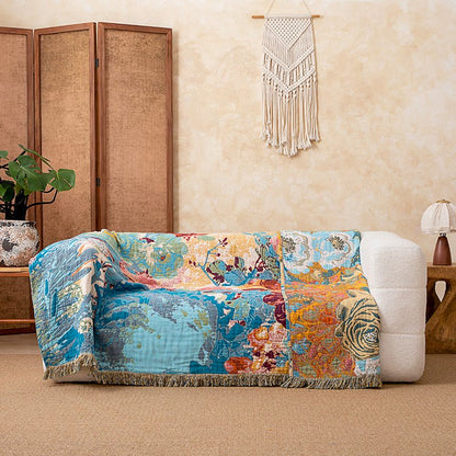 Trapunta con nappe in garza di cotone rosa - image 3