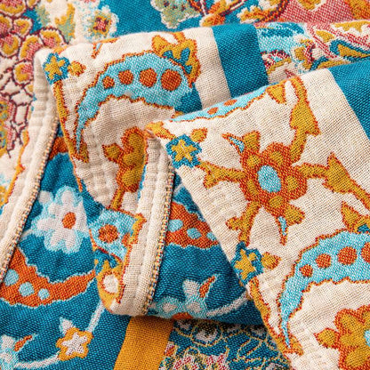 Trapunta/coperta con nappe in garza di cotone dal motivo vintage - image 6