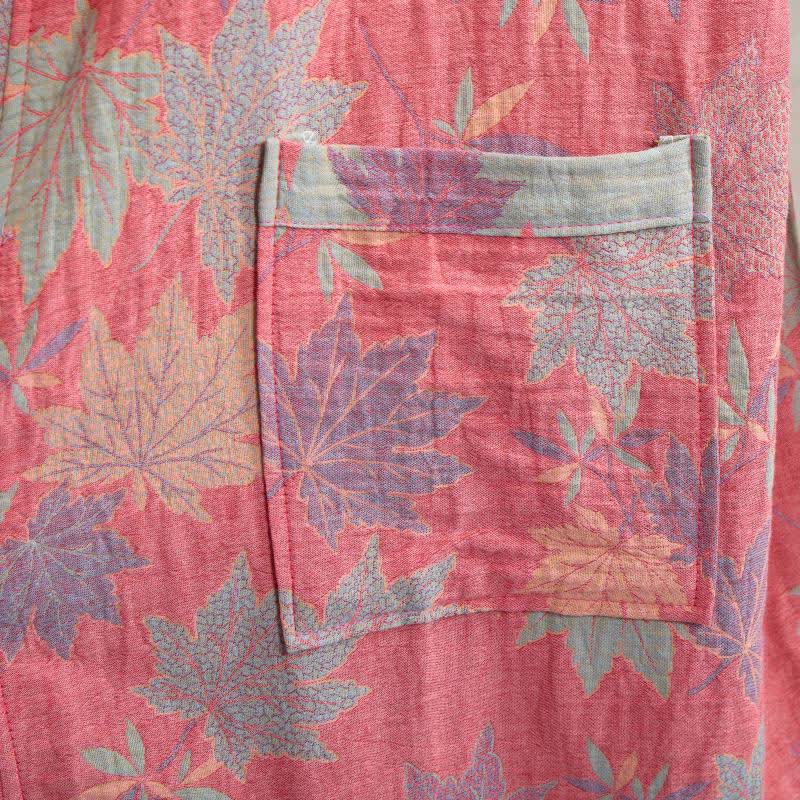 Kimono in cotone a doppia garza con motivo a foglia d'acero - image 3
