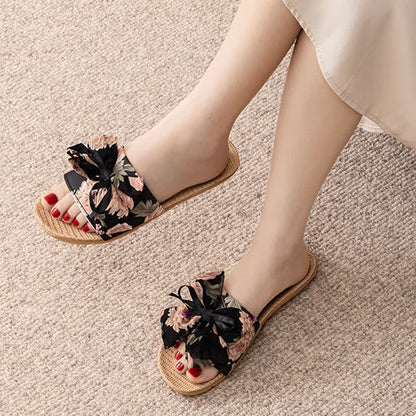 Pantofole in lino con stampa floreale in stile romantico francese - image 13