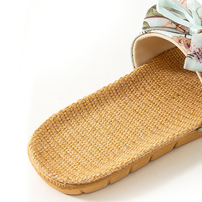 Pantofole in lino con stampa floreale in stile romantico francese - image 8