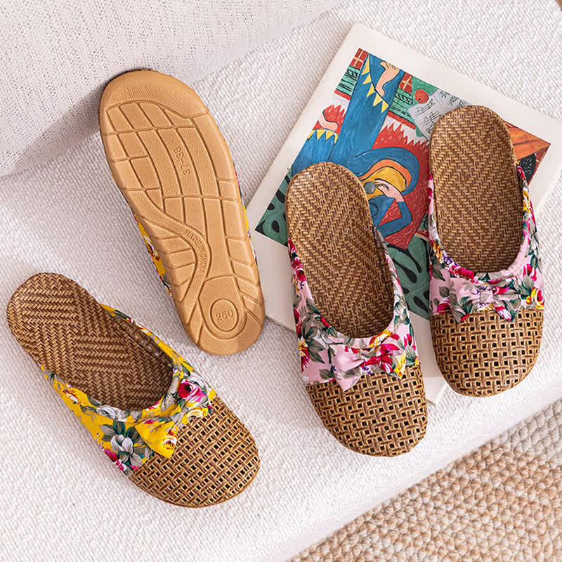 Pantofole da casa in rattan intrecciato a punta chiusa - image 3