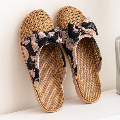 Pantofole leggere in rattan con stampa floreale vintage - Nero - L - image 12