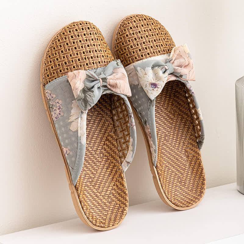 Pantofole leggere in rattan con stampa floreale vintage - Lago Blu - L - image 11