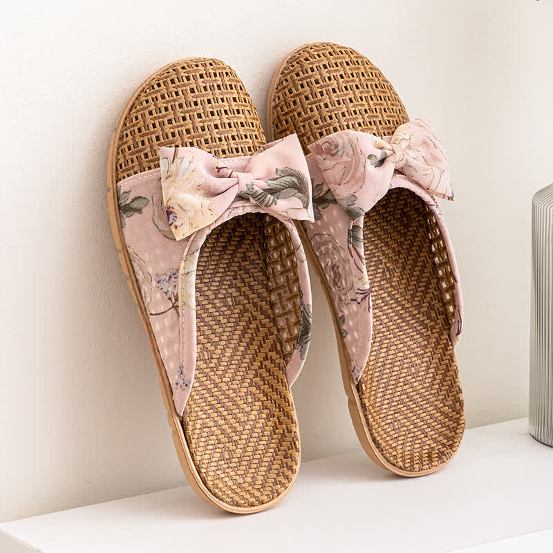 Pantofole leggere in rattan con stampa floreale vintage - Rosa - L - image 7