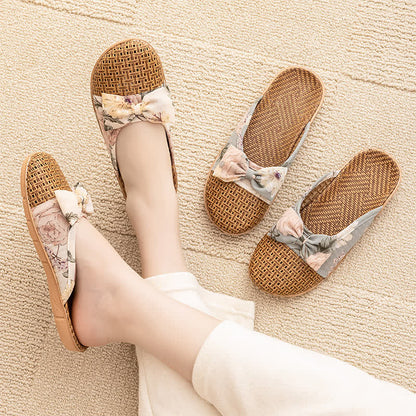 Pantofole leggere in rattan con stampa floreale vintage - image 2