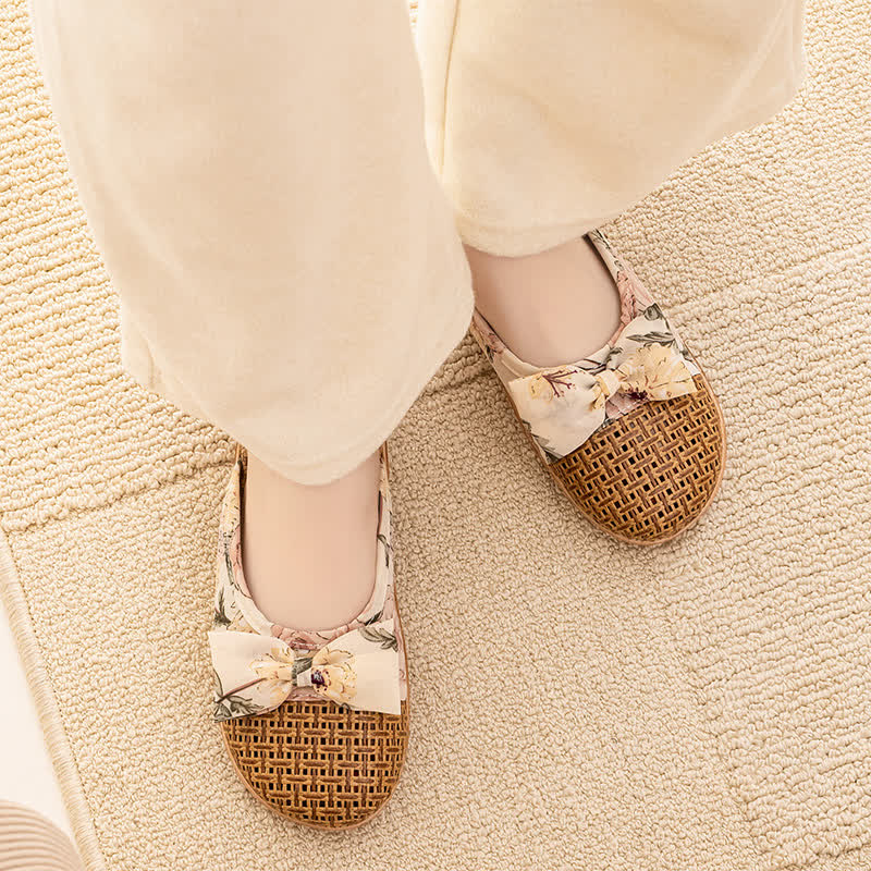 Pantofole leggere in rattan con stampa floreale vintage - image 5