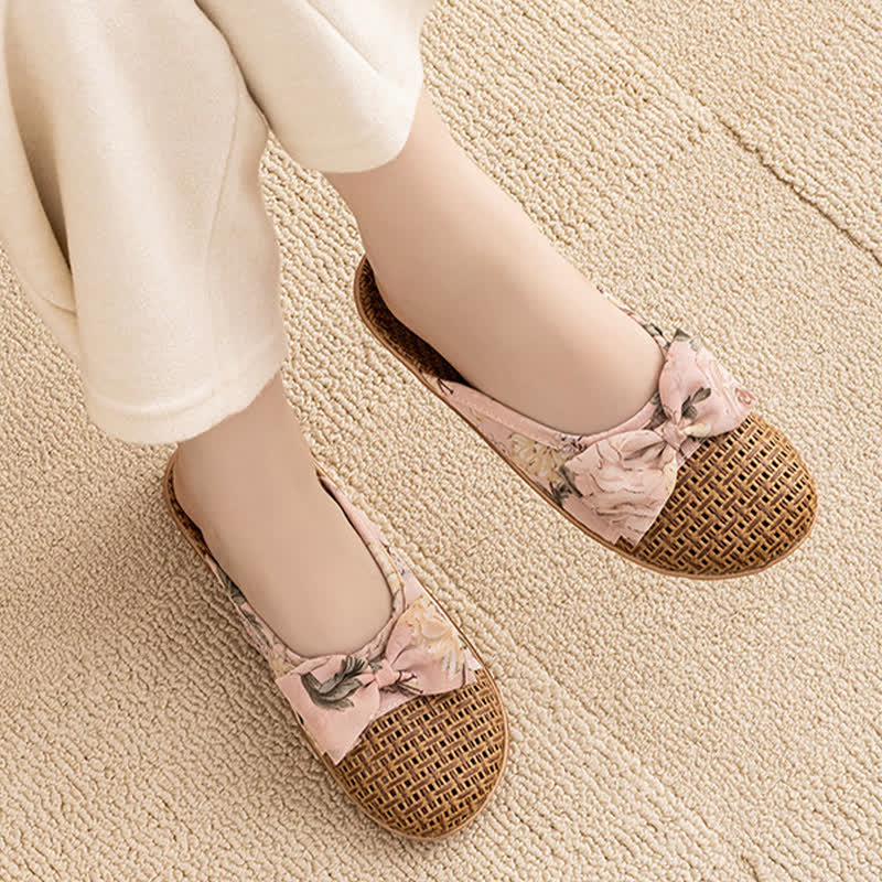 Pantofole leggere in rattan con stampa floreale vintage - image 8