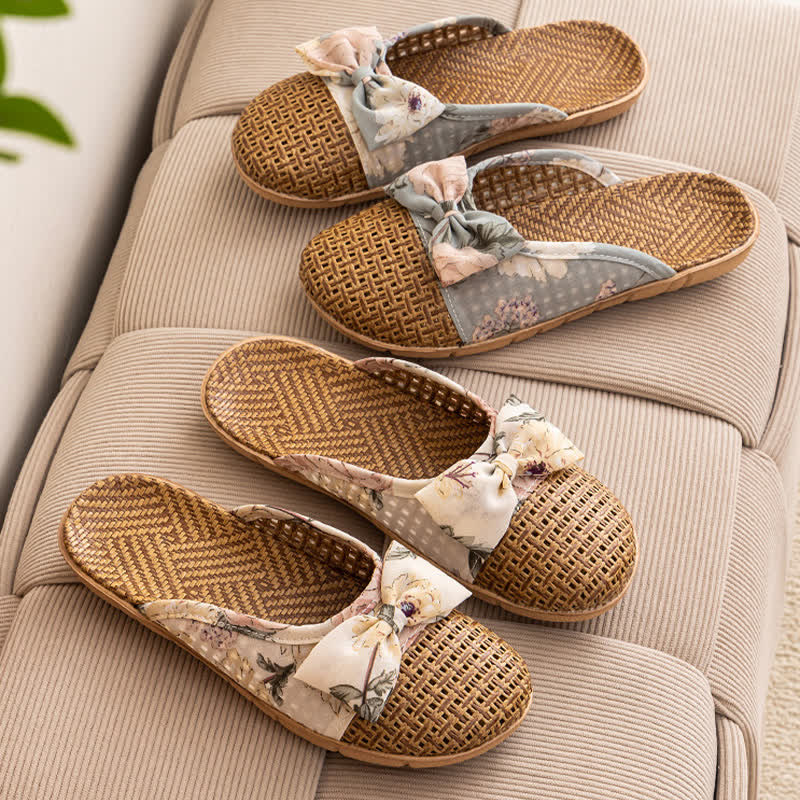 Pantofole leggere in rattan con stampa floreale vintage - image 3