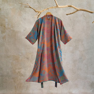 Accappatoio vintage a maniche corte in cotone Cloud - Multicolore - XL - image 0