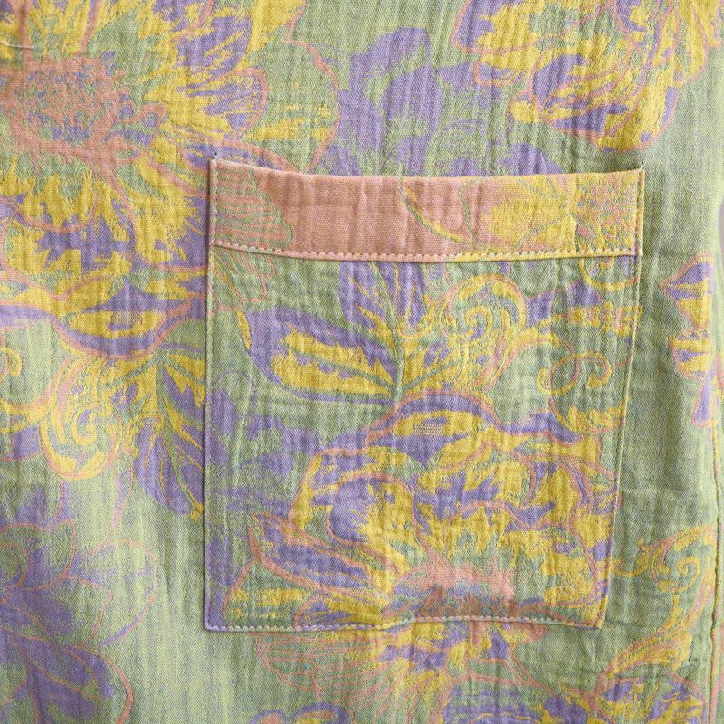 Accappatoio in cotone a maniche corte con stampa floreale artistica - image 7