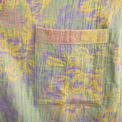 Accappatoio in cotone a maniche corte con stampa floreale artistica - image 7