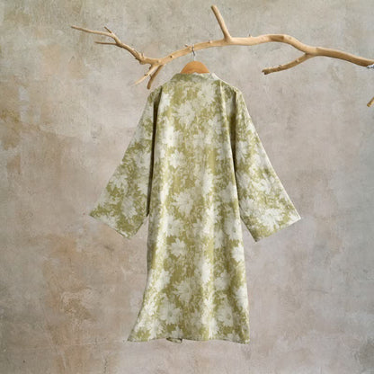 Elegante kimono floreale in garza di cotone - image 10