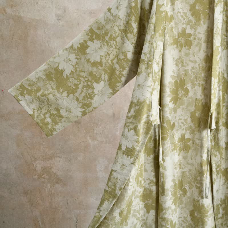 Elegante kimono floreale in garza di cotone - image 11