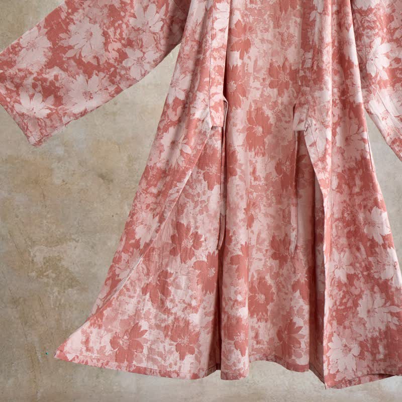 Elegante kimono floreale in garza di cotone - image 3