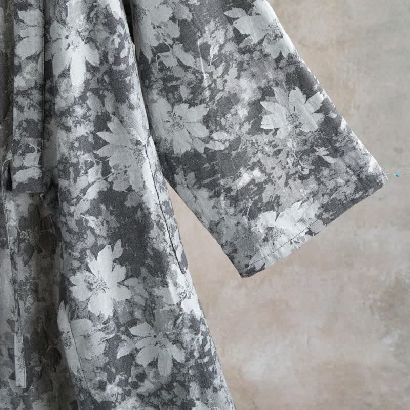 Elegante kimono floreale in garza di cotone - image 21
