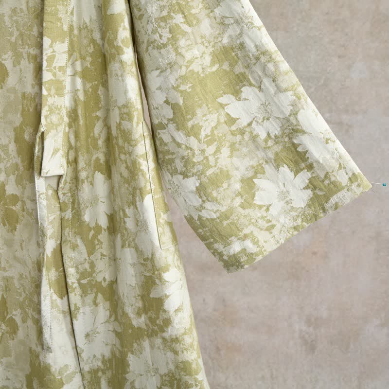 Elegante kimono floreale in garza di cotone - image 13