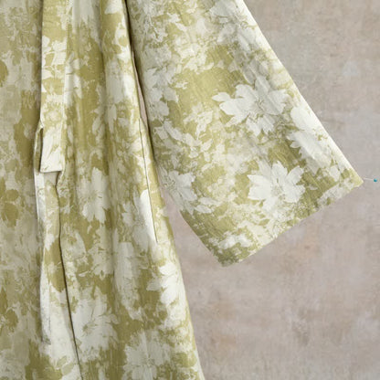 Elegante kimono floreale in garza di cotone - image 13
