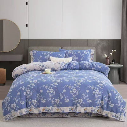 Set di biancheria da letto in garza di cotone Blue Lily (4 pezzi) - Matrimoniale Grande - image 0