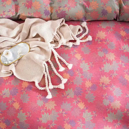 Set di biancheria da letto in cotone con motivo rustico a foglia d'acero (4 pezzi) - image 5