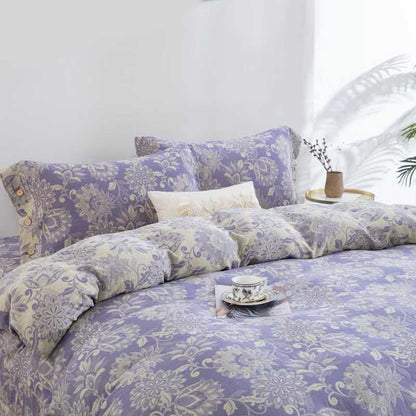 Set di biancheria da letto in garza di cotone con motivo floreale etnico (4 pezzi) - image 1
