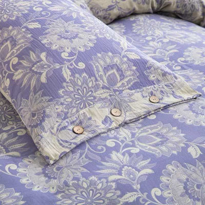 Set di biancheria da letto in garza di cotone con motivo floreale etnico (4 pezzi) - image 4