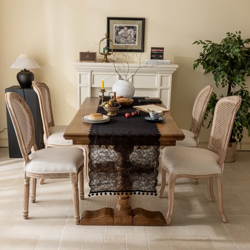 Elegante runner da tavola con nappe in pizzo floreale. - image 6