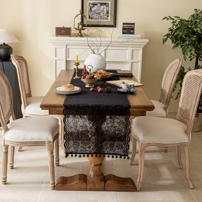 Runner da tavola con nappe in pizzo jacquard a rose - image 8