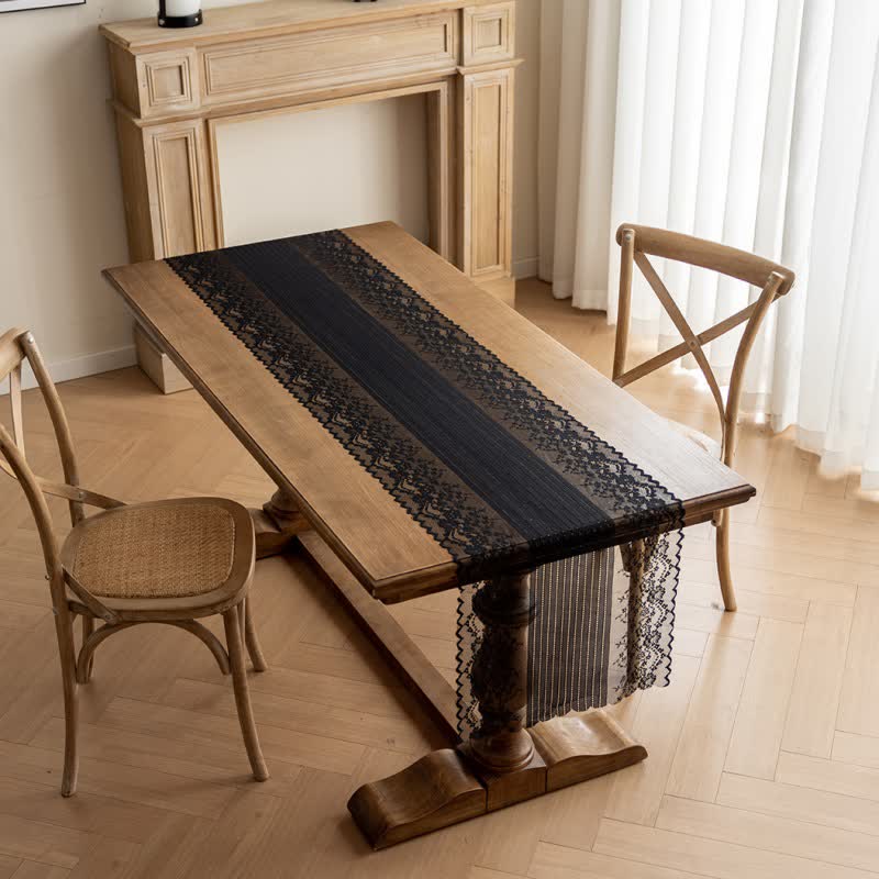 Runner da tavola in pizzo jacquard floreale - image 5