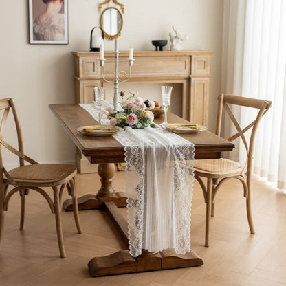 Runner da tavola in pizzo jacquard floreale - image 1