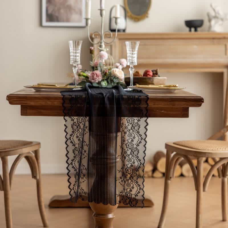 Runner da tavola in pizzo jacquard floreale - image 6