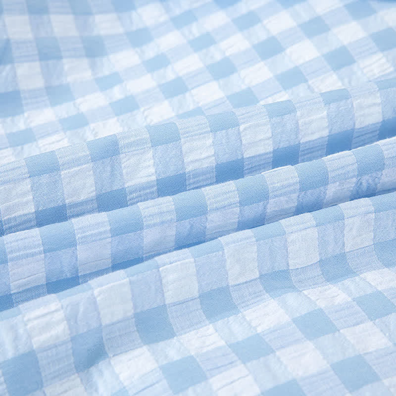 Camicia da notte classica a quadri in puro cotone - image 14