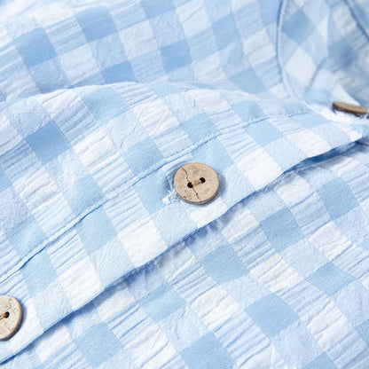 Camicia da notte classica a quadri in puro cotone - image 12