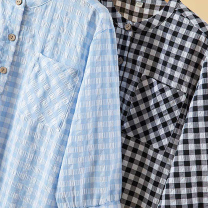 Camicia da notte classica a quadri in puro cotone - image 3