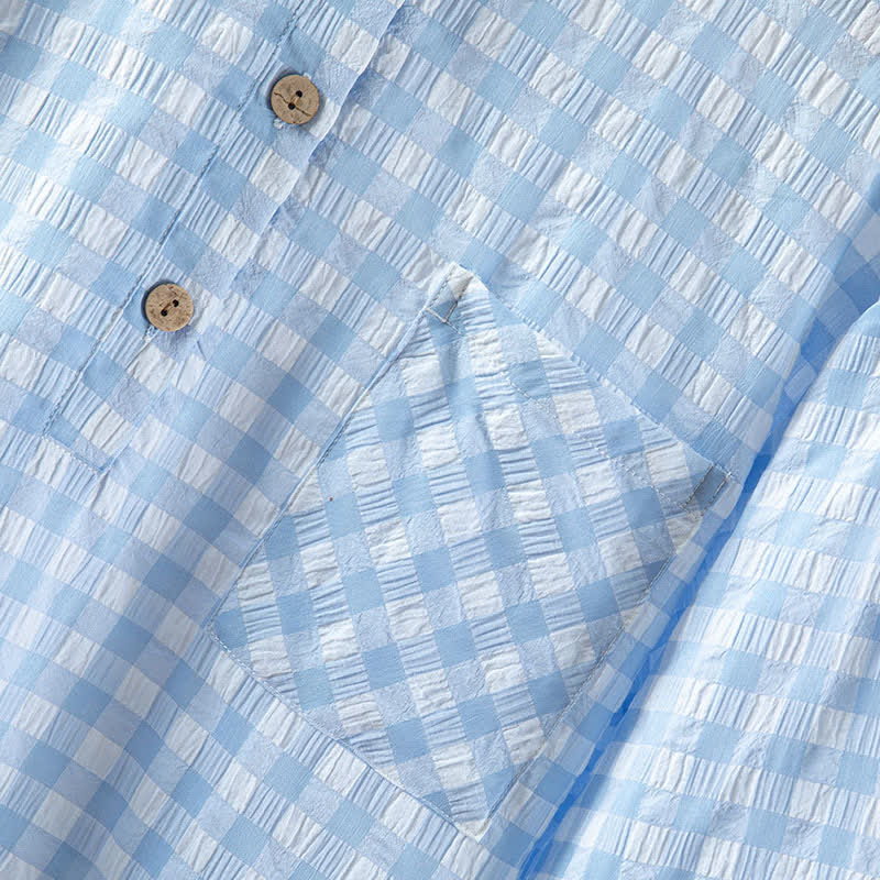 Camicia da notte classica a quadri in puro cotone - image 13