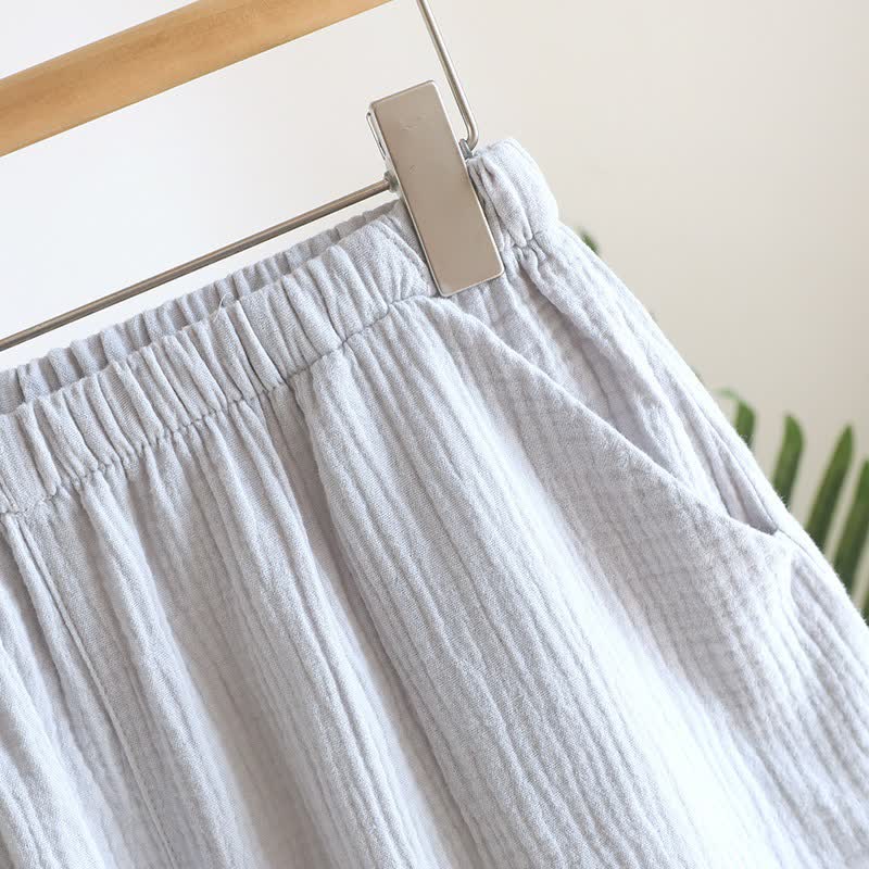Completo composto da canotta e pantaloncini in doppia garza di cotone. - image 7