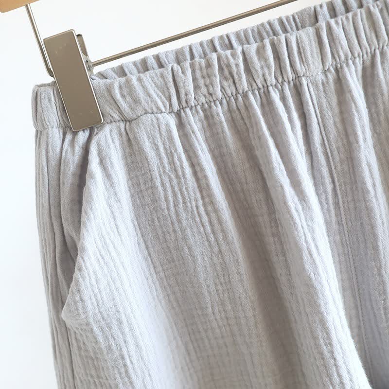 Completo composto da canotta e pantaloncini in doppia garza di cotone. - image 8