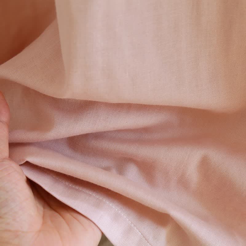 Camicia da notte in garza di cotone tinta unita con maniche a volant - image 10
