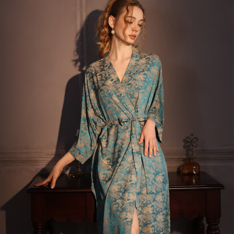 Kimono a maniche a 3/4 con motivo vintage - image 2