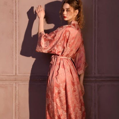 Kimono romantico a maniche a 3/4 con rose - image 4