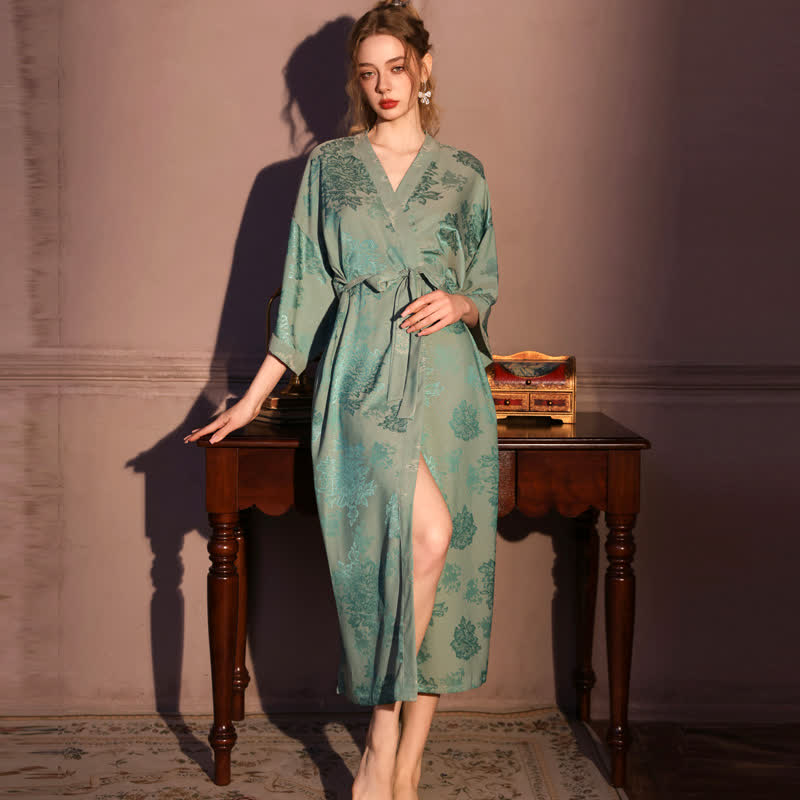 Kimono di lusso con maniche a 3/4 e stampa floreale - image 1