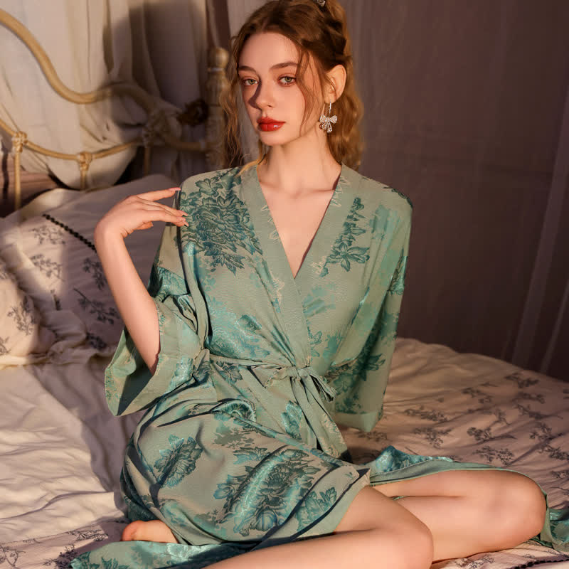 Kimono di lusso con maniche a 3/4 e stampa floreale - image 3
