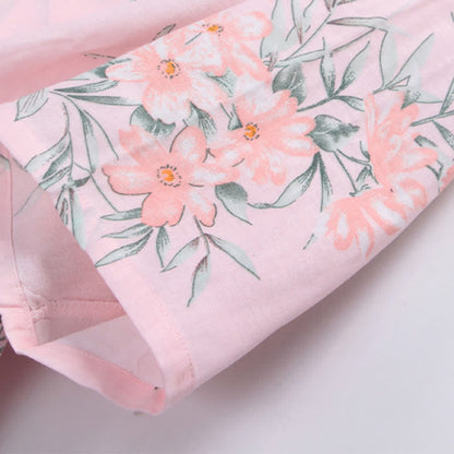 Kimono in garza di cotone a fantasia floreale rosa - image 6