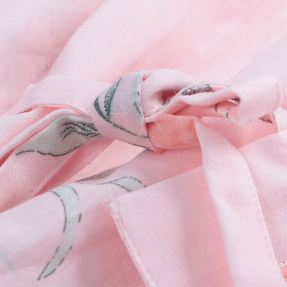 Kimono in garza di cotone a fantasia floreale rosa - image 5
